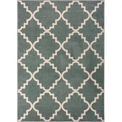 Infinity Home 21065 5 ft. 3 in. x 7 ft. 3 in. Sydney Lulus Lattice Area Rug - Light Blue
