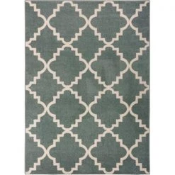 Infinity Home 21067 7 ft. 10 in. x 10 ft. 6 in. Sydney Lulus Lattice Area Rug - Light Blue