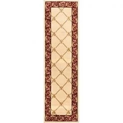 Infinity Home 36222L 2 ft. 7 in. x 12 ft. Timeless Fleur De Lis Runner Area Rug - Ivory