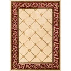 Infinity Home 36225 5 ft. 3 in. x 7 ft. 3 in. Timeless Fleur De Lis Area Rug - Ivory