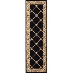 Infinity Home 36232 2 ft. 3 in. x 7 ft. 3 in. Timeless Fleur De Lis Runner Area Rug - Black