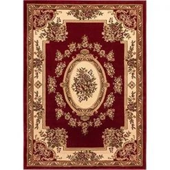Infinity Home 36307 7 ft. 10 in. x 10 ft. 6 in. Timeless Le Petit Palais Traditional Area Rug - Red