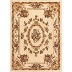 Infinity Home 36327 7 ft. 10 in. x 10 ft. 6 in. Timeless Le Petit Palais Traditional Area Rug - Ivory