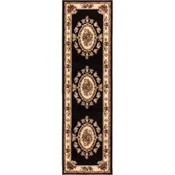 Infinity Home 36332 2 ft. 3 in. x 7 ft. 3 in. Timeless Le Petit Palais Traditional Runner Area Rug - Black