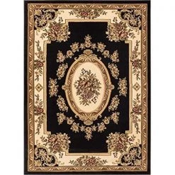 Infinity Home 36337 7 ft. 10 in. x 10 ft. 6 in. Timeless Le Petit Palais Traditional Area Rug - Black