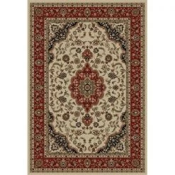 Infinity Home 541023 Barclay Medallion Kashan 2 ft. 3 in. x 3 ft. 11 in. Rectangular Area Rug in Ivory