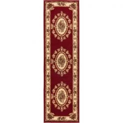 Infinity Home 36302 2 ft. 3 in. x 7 ft. 3 in. Timeless Le Petit Palais Traditional Runner Area Rug - Red