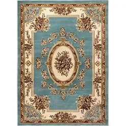 Infinity Home 36368 9 ft. 2 in. x 12 ft. 6 in. Timeless Le Petit Palais Traditional Area Rug - Light Blue
