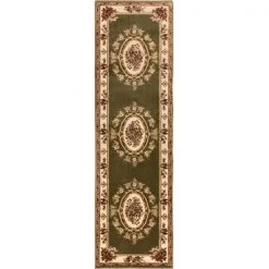 Infinity Home 36352L 2 ft. 7 in. x 12 ft. Timeless Le Petit Palais Traditional Runner Area Rug - Green