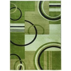 Well Woven 600152 Ruby Galaxy Waves Runner Rug; Green - 5 ft. x 7 ft. 2 in.