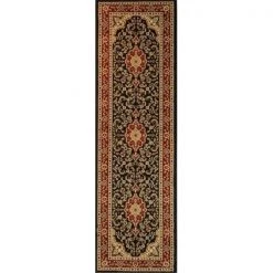 Infinity Home 541032 Barclay Medallion Kashan 2 ft. 3 in. x 7 ft. 3 in. Runner Rug in Black