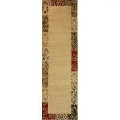 Infinity Home 548222 Barclay Vane Willow Damask 2 ft. 3 in. x 7 ft. 3 in. Runner Rug in Beige