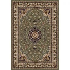 Infinity Home 541054 Barclay Medallion Kashan 3 ft. 11 in. x 5 ft. 3 in. Rectangular Area Rug in Green