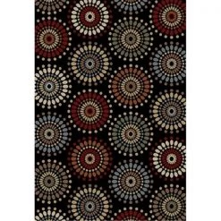 Infinity Home 547630 Barclay Orchid Fields 5 ft. 3 in. Round Area Rug in Black