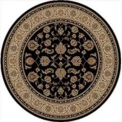 Infinity Home 549330 Barclay Sarouk 5 ft. 3 in. Round Area Rug in Black