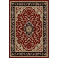 Infinity Home 541006 Barclay Medallion Kashan 6 ft. 7 in. x 9 ft. 6 in. Rectangular Area Rug in Red