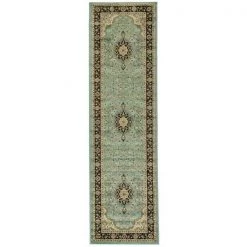 Infinity Home 541064 Medallion Kashan Light Blue 3 ft. 11 in. X 5 ft. 3 in. ; 54106