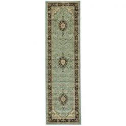 Infinity Home 541065 Medallion Kashan Light Blue 5 ft. 3 in. X 7 ft. 3 in. ; 54106