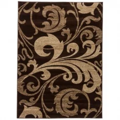 Infinity Home 600685 Ruby Leslie Fleur De Lis Brown 5 ft. 3 in. x 7 ft. 3 in. 60068
