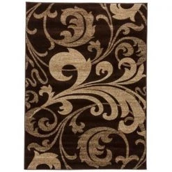 Infinity Home 600687 Ruby Leslie Fleur De Lis Brown 7 ft. 10 in. x 9 ft. 10 in. 60068