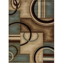 Infinity Home 547868 Arcs & Shapes Light Blue 9 ft. 3 in. X 12 ft. 6 in. ; 54786