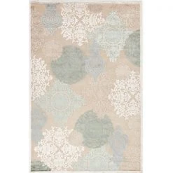 Jaipur Fables Wistful RUG101609 2 in. W x 3 in. L Transitional Floral Pattern Viscose-Chenille Rug in Cream