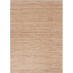 Jaipur Himalaya Clifton RUG102005 5 in. W x 8 in. L Natural Solid Pattern Jute and Cotton Rug in Cream