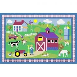 La Rug, Fun Rugs LA Rug OLK-016 3958 Olive Kids Collection - Country Farm Rug - 39 x 58 Inch