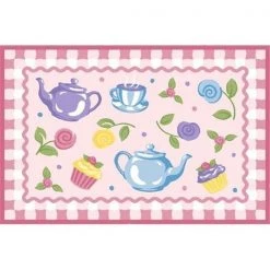 La Rug, Fun Rugs LA Rug OLK-056 3958 Olive Kids Collection - Tea Party Rug - 39 x 58 Inch