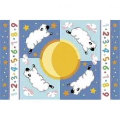 La Rug, Fun Rugs LA Rug OLK-057 1929 Olive Kids Collection - Sleepy Sheep Rug - 19 x 29 Inch
