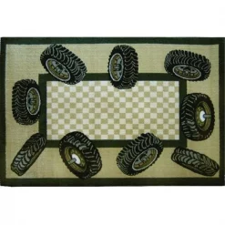 La Rug, Fun Rugs LA Rug FT-136 3958 Fun Time Collection - Tire Border Rug - 39 x 58 Inc