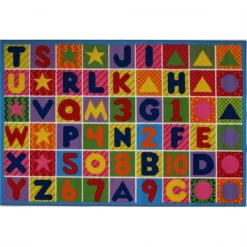 La Rug, Fun Rugs LA Rug FT-2011-P 3958 Fun Time Collection - Numbers & Letters Rug - 39 x 58 Inch