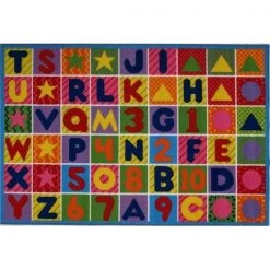 La Rug, Fun Rugs LA Rug FT-2011-P 5178 Fun Time Collection - Numbers & Letters Rug - 51 x 78 Inch