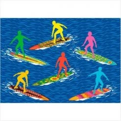 La Rug, Fun Rugs LA Rug ST-23 3958 Surf Time Surfs "R" Us- Multi-Color