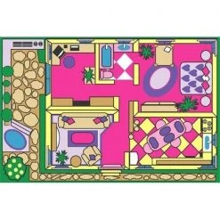La Rug, Fun Rugs LA Rug FT-057 5178 Fun Time Dollhouse- Multi-Color