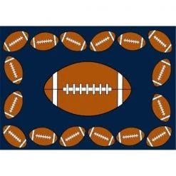 La Rug, Fun Rugs LA Rug FT-92-3958 Fun Time Football Time- Multi-Color