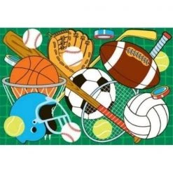 La Rug, Fun Rugs La Rug FT-124 3958 39 in. x 58 in. Fun Time Lets Play Green Area Rug - Multi Colored