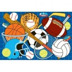 La Rug, Fun Rugs La Rug FT-125 3958 39 in. x 58 in. Fun Time Lets Play Blue Area Rug - Multi Colored