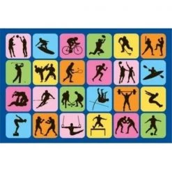 La Rug, Fun Rugs La Rug FT-126 5178 51 in. x 78 in. Fun Time Sports Symbol Area Rug - Multi Colored