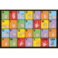 La Rug, Fun Rugs La Rug FT-129 3958 39 in. x 58 in. Fun Time Sign Language Area Rug - Multi Colored