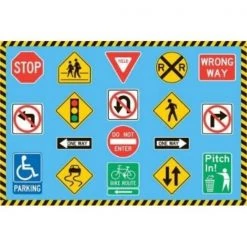 La Rug, Fun Rugs La Rug FT-130 3958 39 in. x 58 in. Fun Time Traffic Signs Area Rug - Multi Colored