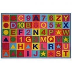 La Rug, Fun Rugs La Rug FT-150 39 in. x 58 in. Fun Time Alphanumeric Fun Kids Rug - Multi Colored
