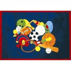 La Rug, Fun Rugs LA Rug GI-51 5178 Fun Time Collection - Sports America Rug - 51 x 78 Inch