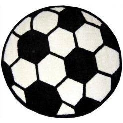 La Rug, Fun Rugs LA Rug FTS-007 39RD Fun Time Shape Soccerball High Pile Rug - 39 Inch Round