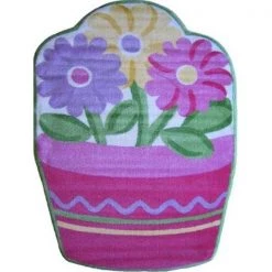 La Rug, Fun Rugs LA Rug FTS-135 3958 Fun Time Shape Flower Pot High Pile Rug - 39 x 58 Inch