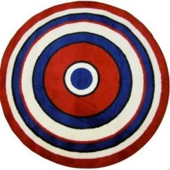 La Rug, Fun Rugs LA Rug FTS-150 51RD Fun Time Shape Concentric 2 High Pile Rug - 51 Inch Round