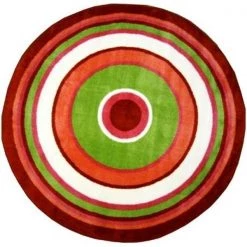 La Rug, Fun Rugs LA Rug FTS-151 51RD Fun Time Shape Concentric 3 High Pile Rug - 51 Inch Round