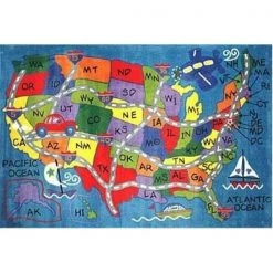 La Rug, Fun Rugs LA Rug TSC-138 0811 Supreme Collection Travel Fun Rug - 7ft. 10 in. x 11ft. 4 in.