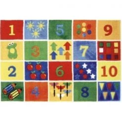 La Rug, Fun Rugs LA Rug TSC-232 3958 Supreme Collection Number Blocks Rug - 39 x 58 Inch
