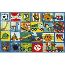 La Rug, Fun Rugs LA Rug TSC-248 3958 Supreme Collection Funky Boys Quilt Rug - 39 x 58 Inch